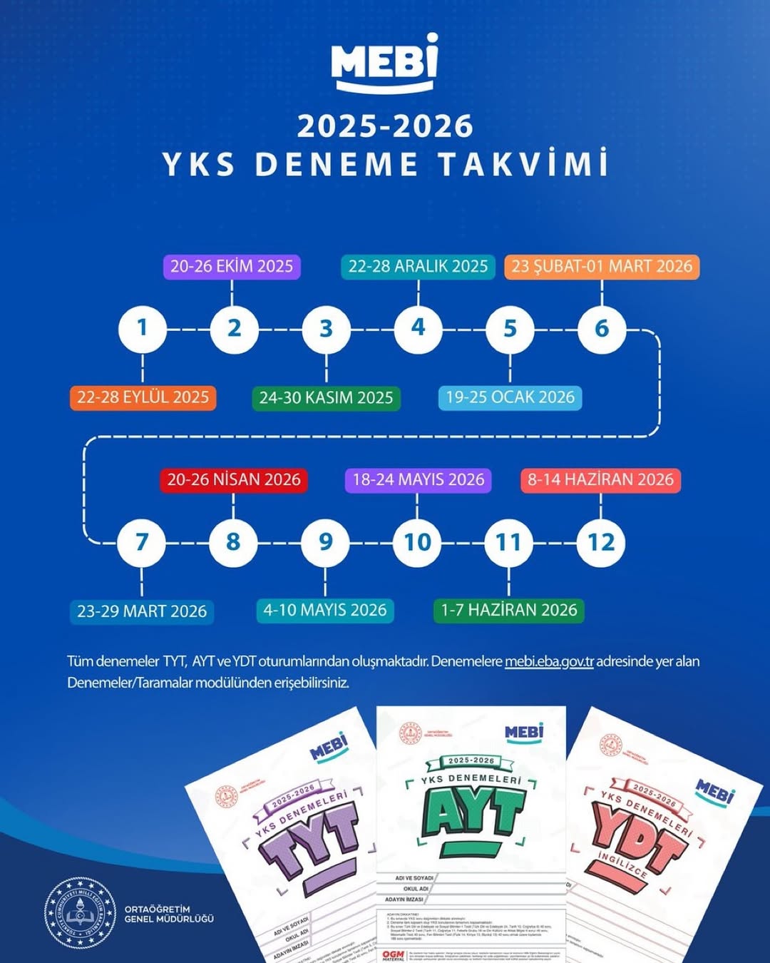 Aksaray'da 2025-2026 YKS Deneme Takvimi Belirlendi
