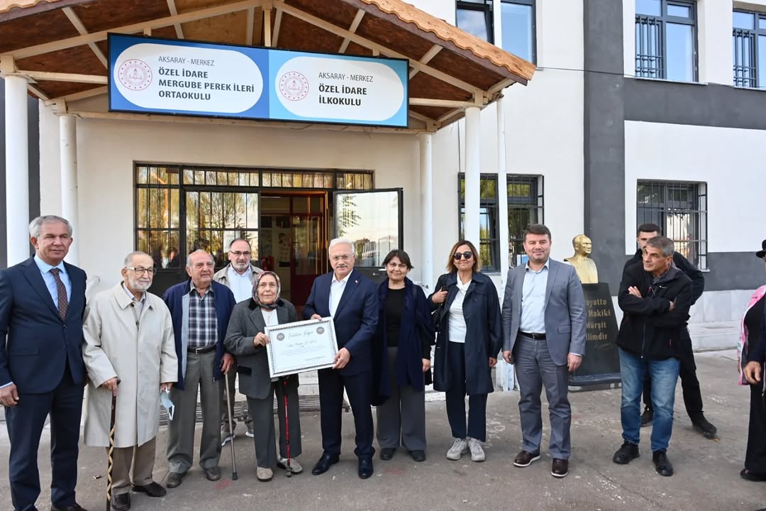 Aksaray'da Eğitime Destek: Mergube Perek Ortaokulu'na Teşekkür Belgesi