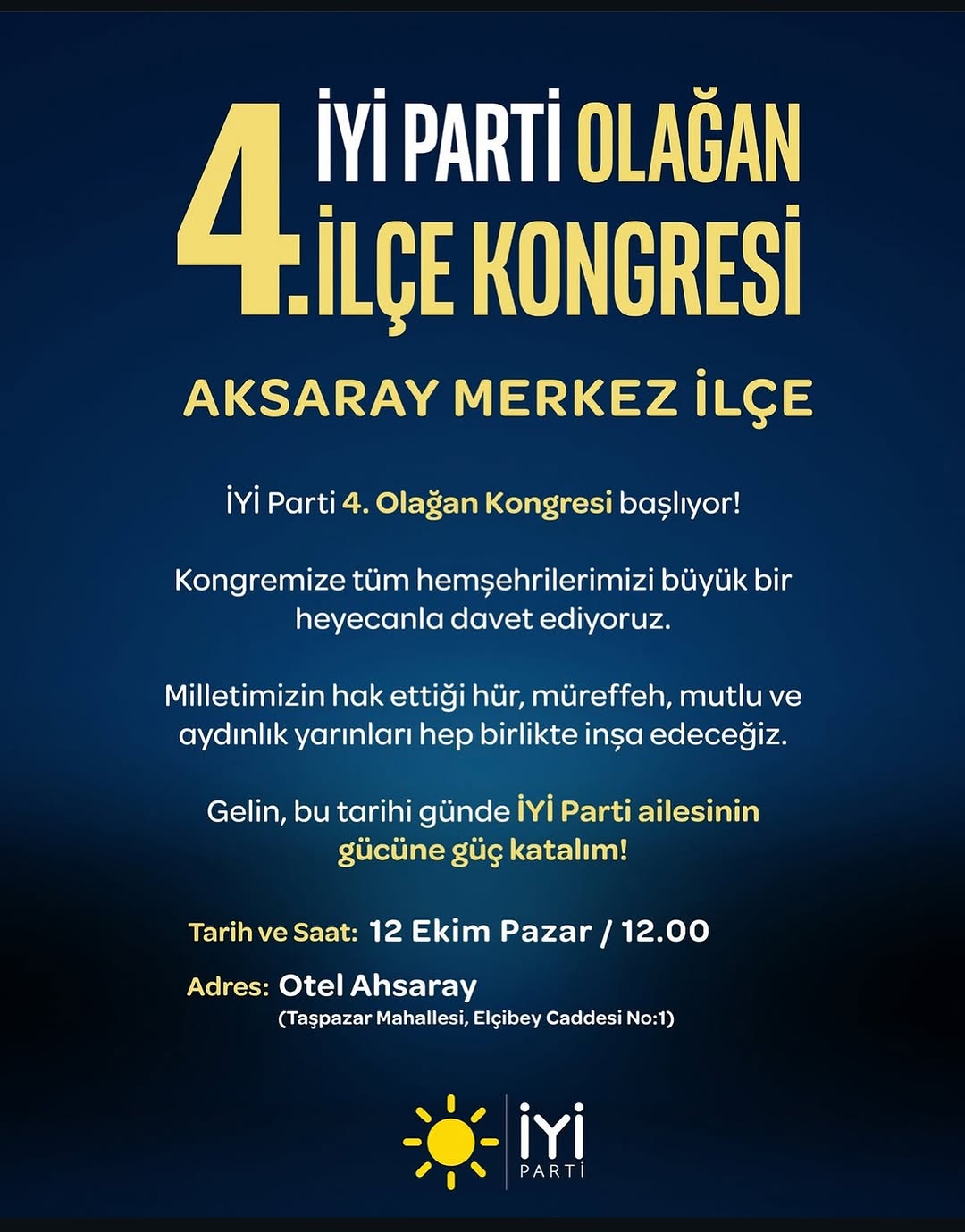 Aksaray'da İYİ Parti'nin 4. Olağan Kongresi Heyecanı