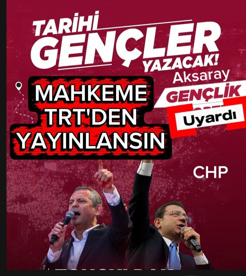 CHP Gençlik Kolları’ndan “Duruşmalar Canlı Yayınlansın” Çağrısı