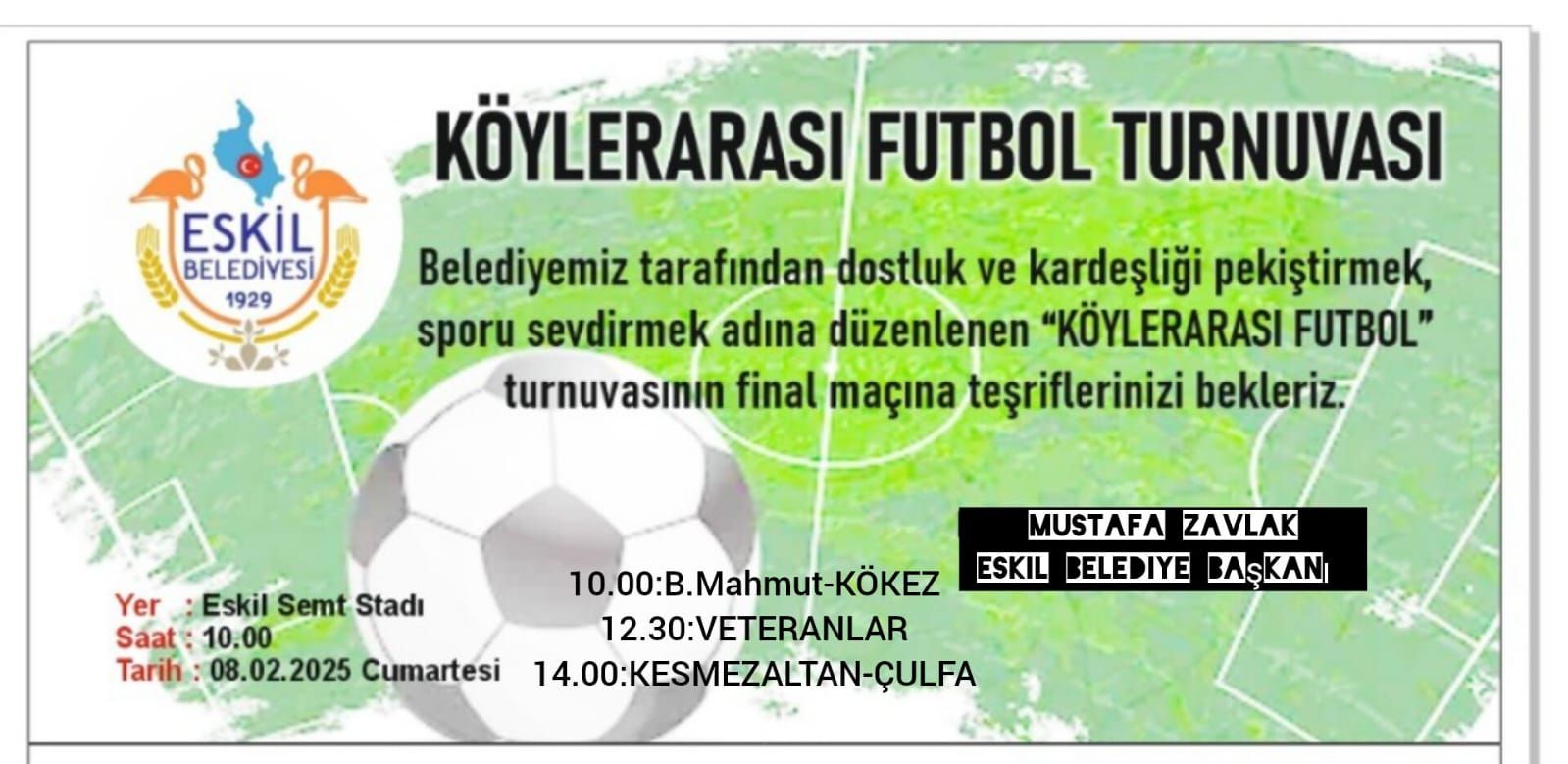 Eskil'de Köylerarası Futbol Turnuvası Heyecanı