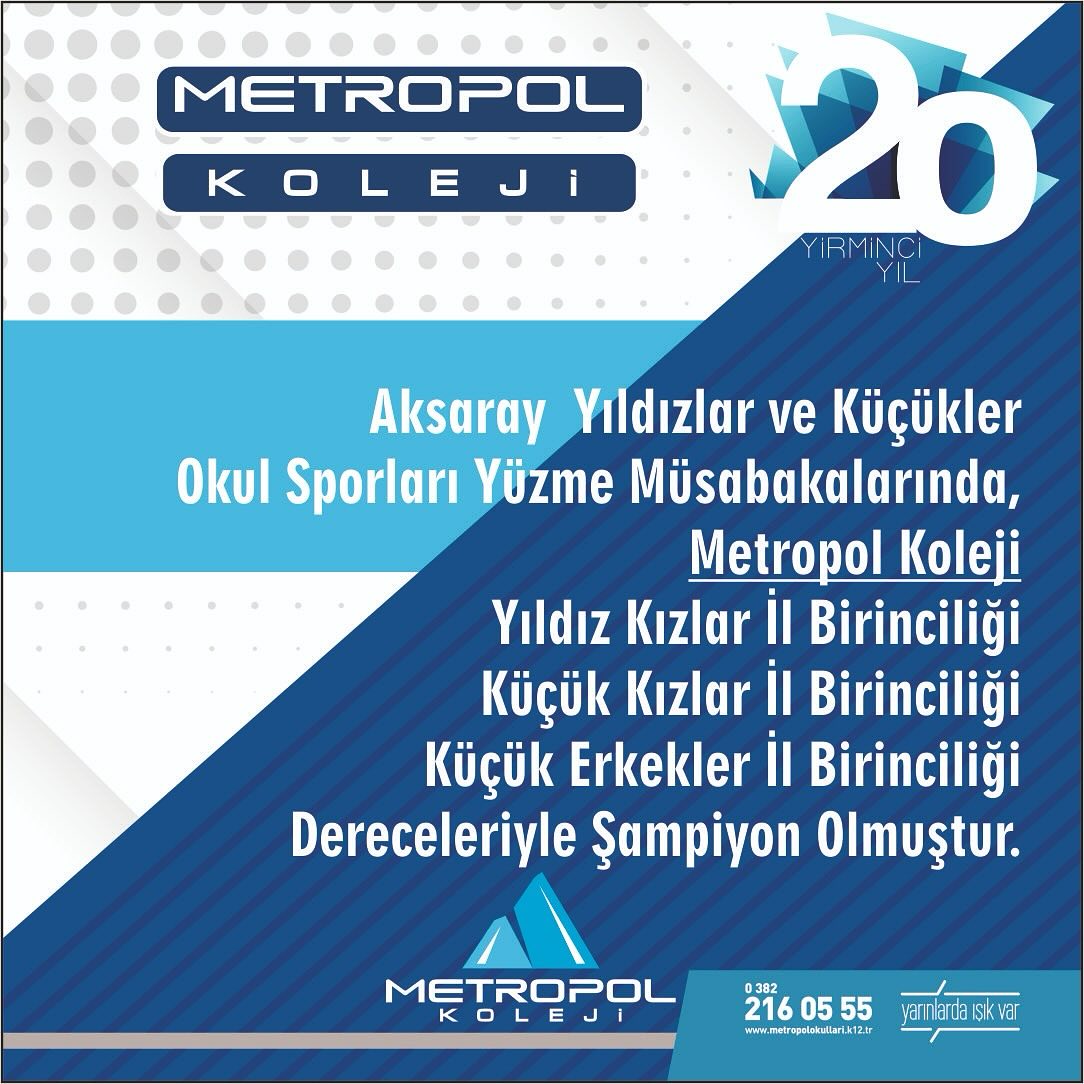 Aksaray'da Metropol Koleji'nden Yüzme Başarısı