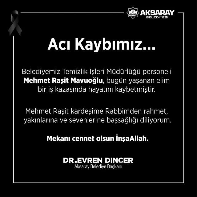 Belediye Personeli İş Kazasında Hayatını Kaybetti