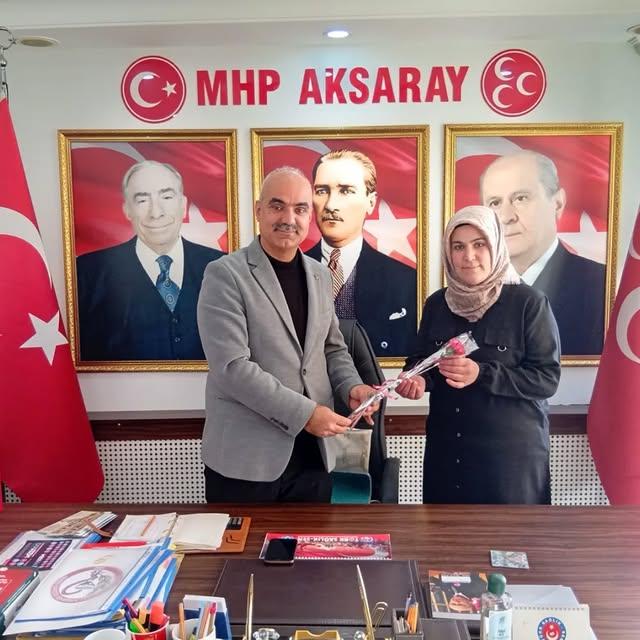 MHP Aksaray İl Başkanı Burhanettin Karataş, 8 Mart Dünya Kadınlar Günü'nde KAÇEP Başkanını Ziyaret Etti