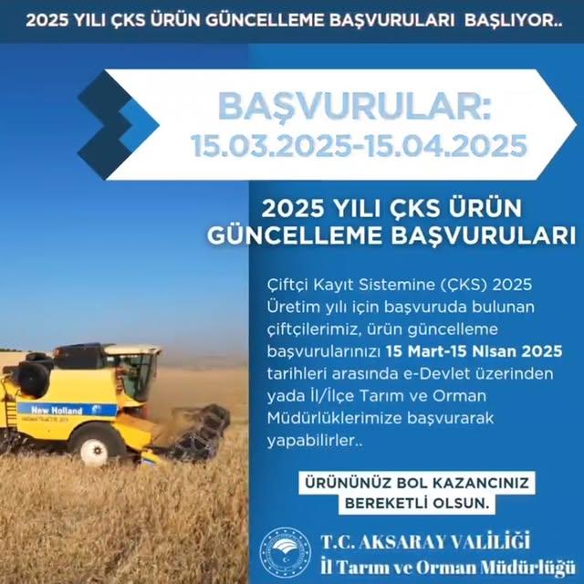 Aksaray'da ÇKS Güncelleme Başvuruları 15 Mart'ta Başlıyor