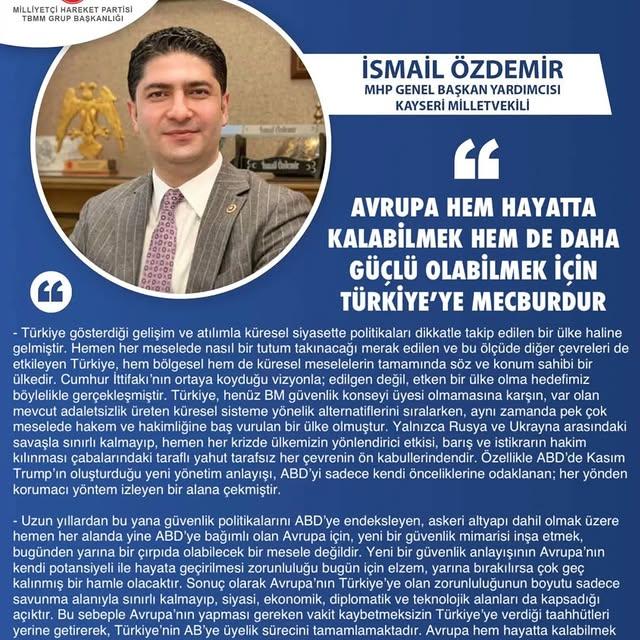 MHP'li İsimlerden Türkiye Vurgusu