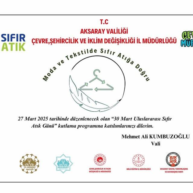 Aksaray'da Uluslararası Sıfır Atık Günü Kutlanacak