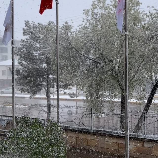 Aksaray'da Bahar Rüzgarları Yerine Kar Yıprattı