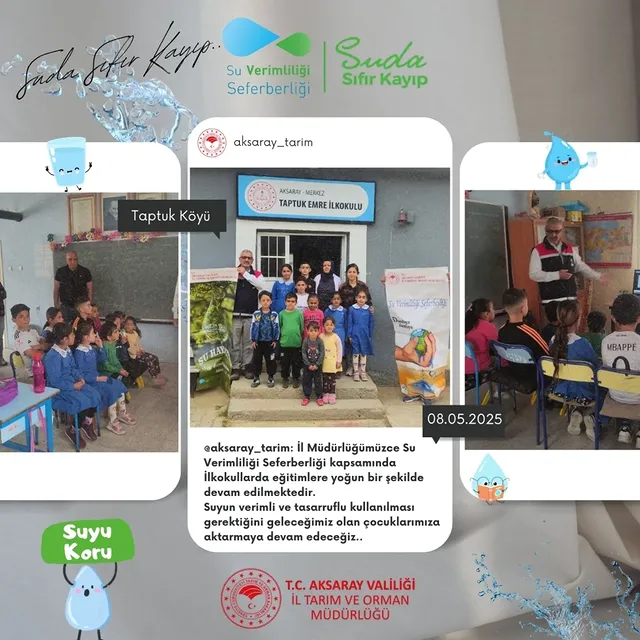 Aksaray'da Su Verimliliği Seferberliği: Çocuklara Suyun Önemi Anlatılıyor