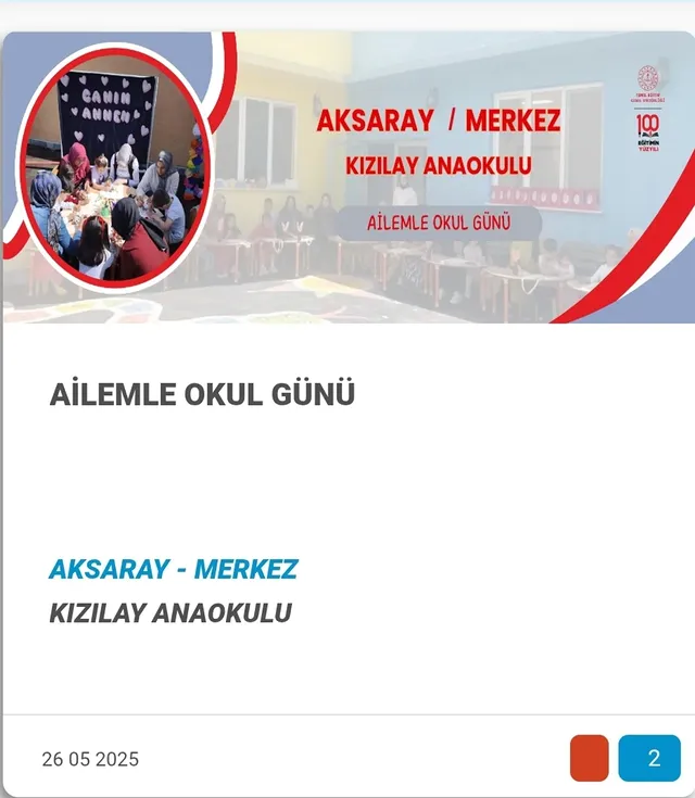 Aksaray Kızılay Anaokulu'nun 