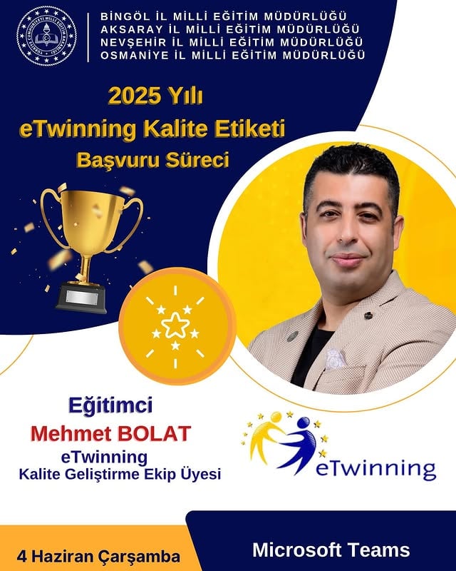 Aksaray Öğretmenler İçin eTwinning Kalite Etiketi Webinar'ı Düzenleniyor