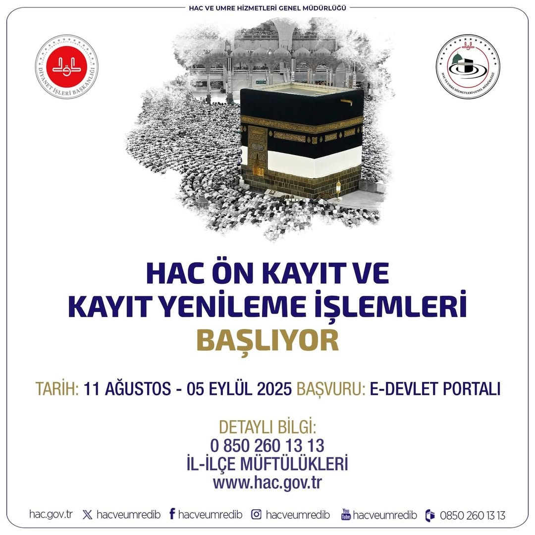 2026 Hac Ön Kayıtları 11 Ağustos'ta Başlıyor