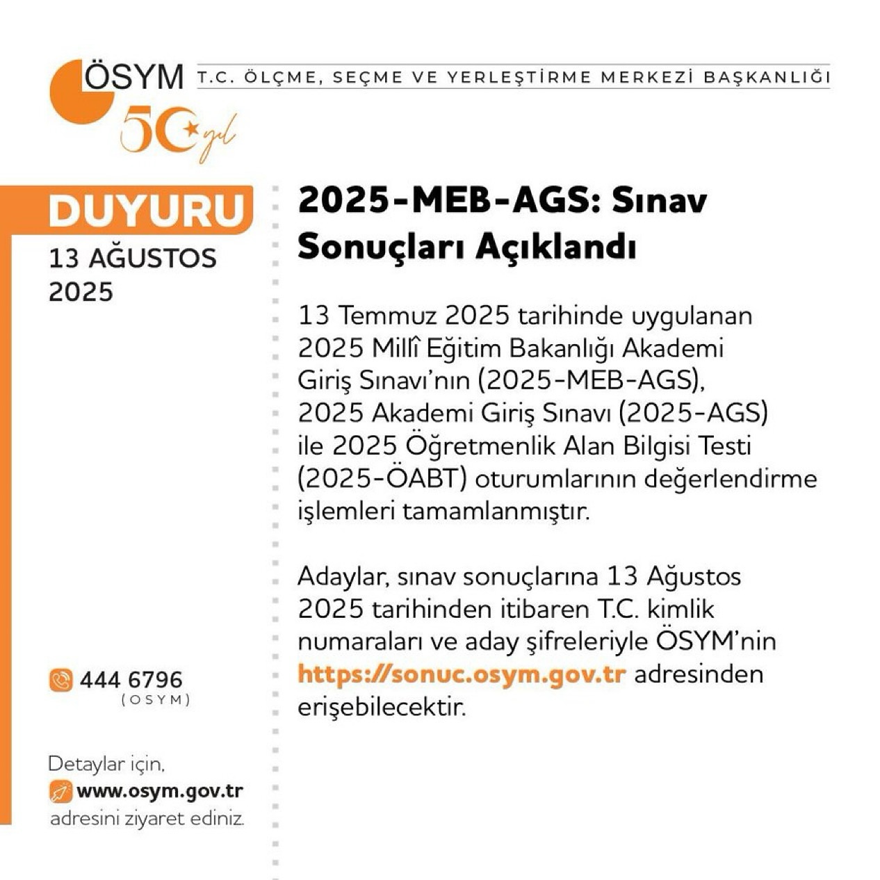 AGS Sınavı Sonuçları Aksaray'da Açıklandı: Öğrenciler Bilgilerini Kontrol Edebilir