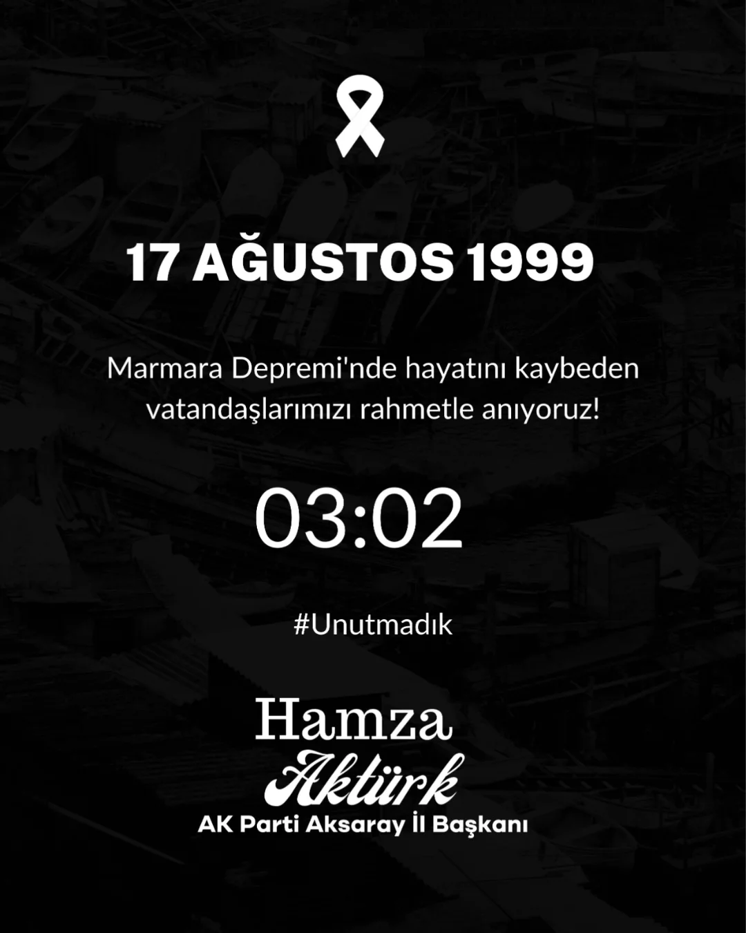 Aksaray'da 17 Ağustos Depremi Anma Töreni