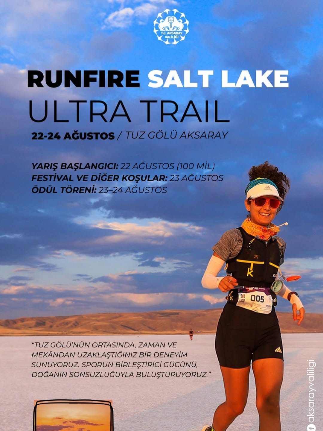 Aksaray'da Dürenlen Runfire SaltLake Ultra Trail Yarışında Atletler Şehirde Buluşuyor