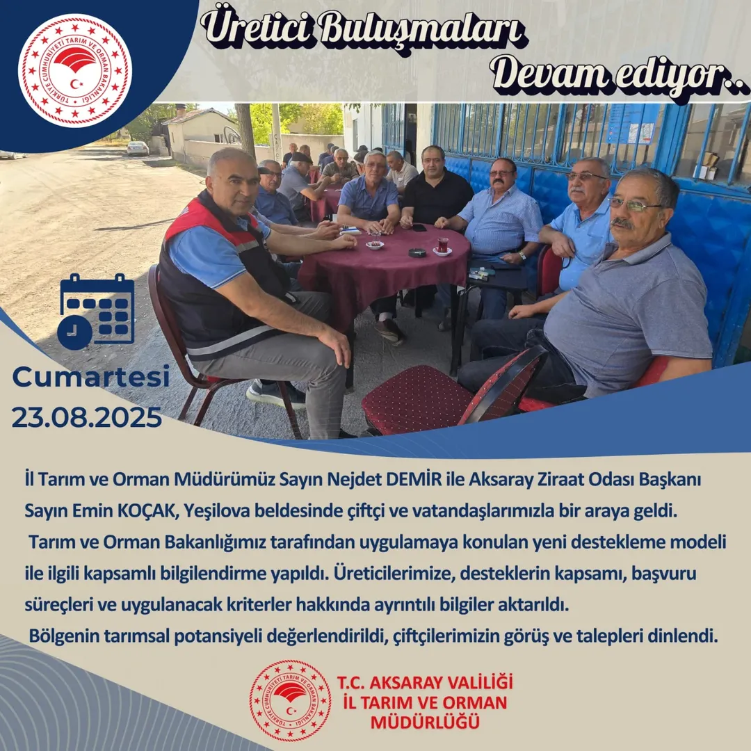 Aksaray'da Çiftçilerle Tarım Destekleri Bilgilendirmesi
