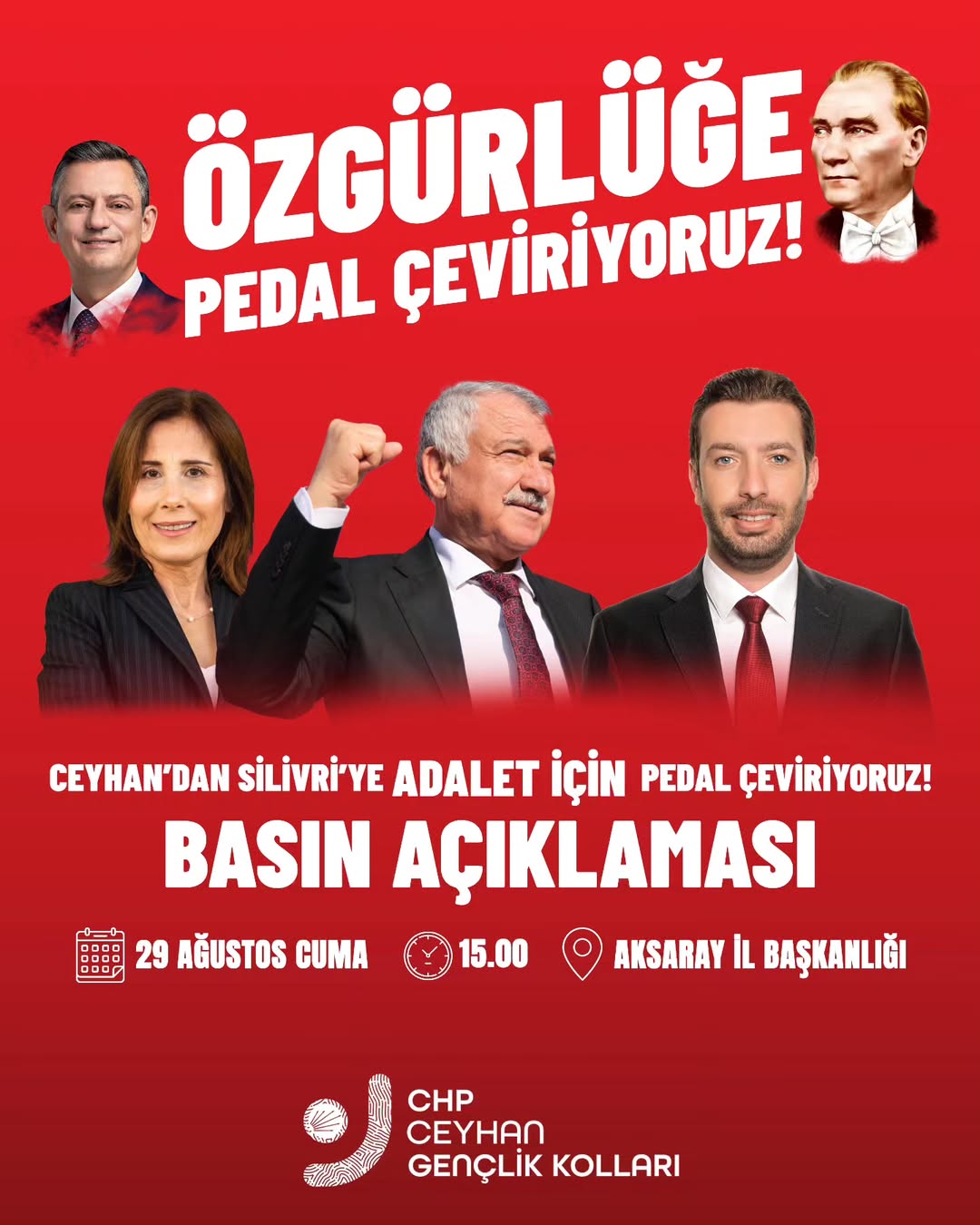 Ceyhan'dan Silivri'ye Özgürlük İçin Bisiklet Yürüyüşü Düzenleyen Gençlerden Basın Açıklaması