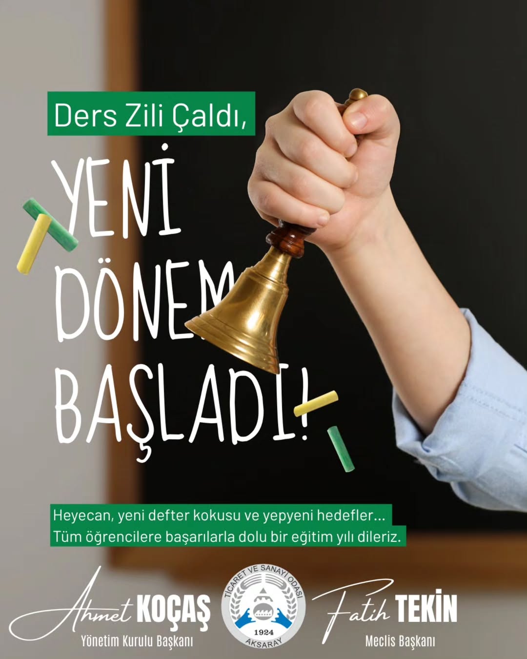 Aksaray Ticaret ve Sanayi Odası Başkanı Koçaş'tan Yeni Eğitim Öğretim Yılı Mesajı