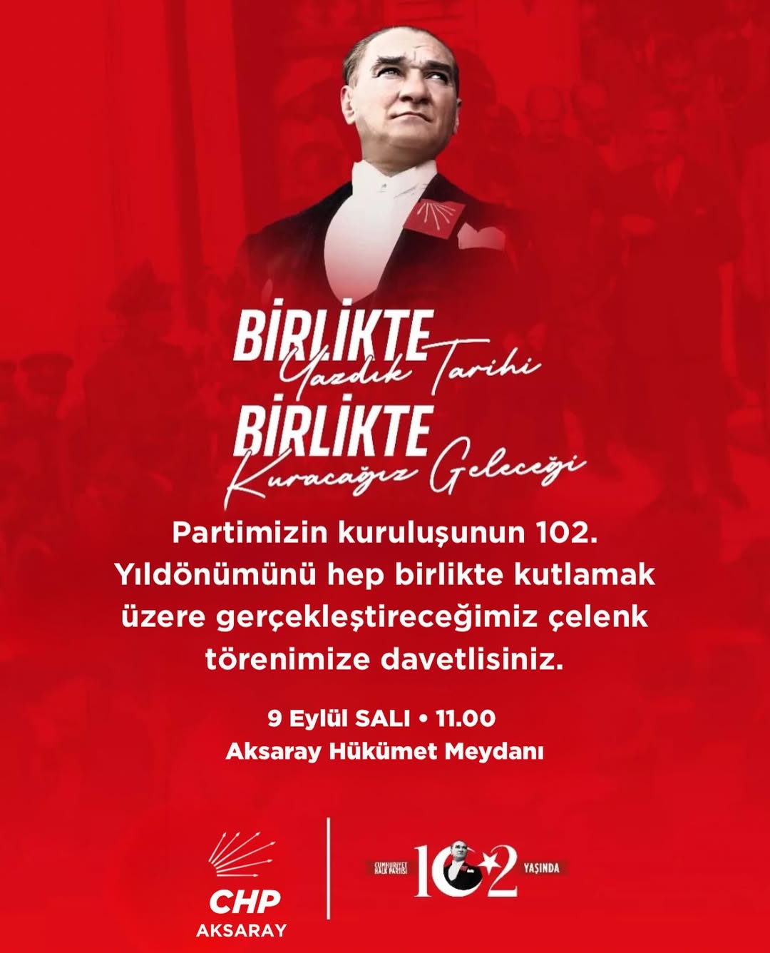 Parti Kuruluşunun 102. Yıl Dönümü Aksaray'da Kutlanacak