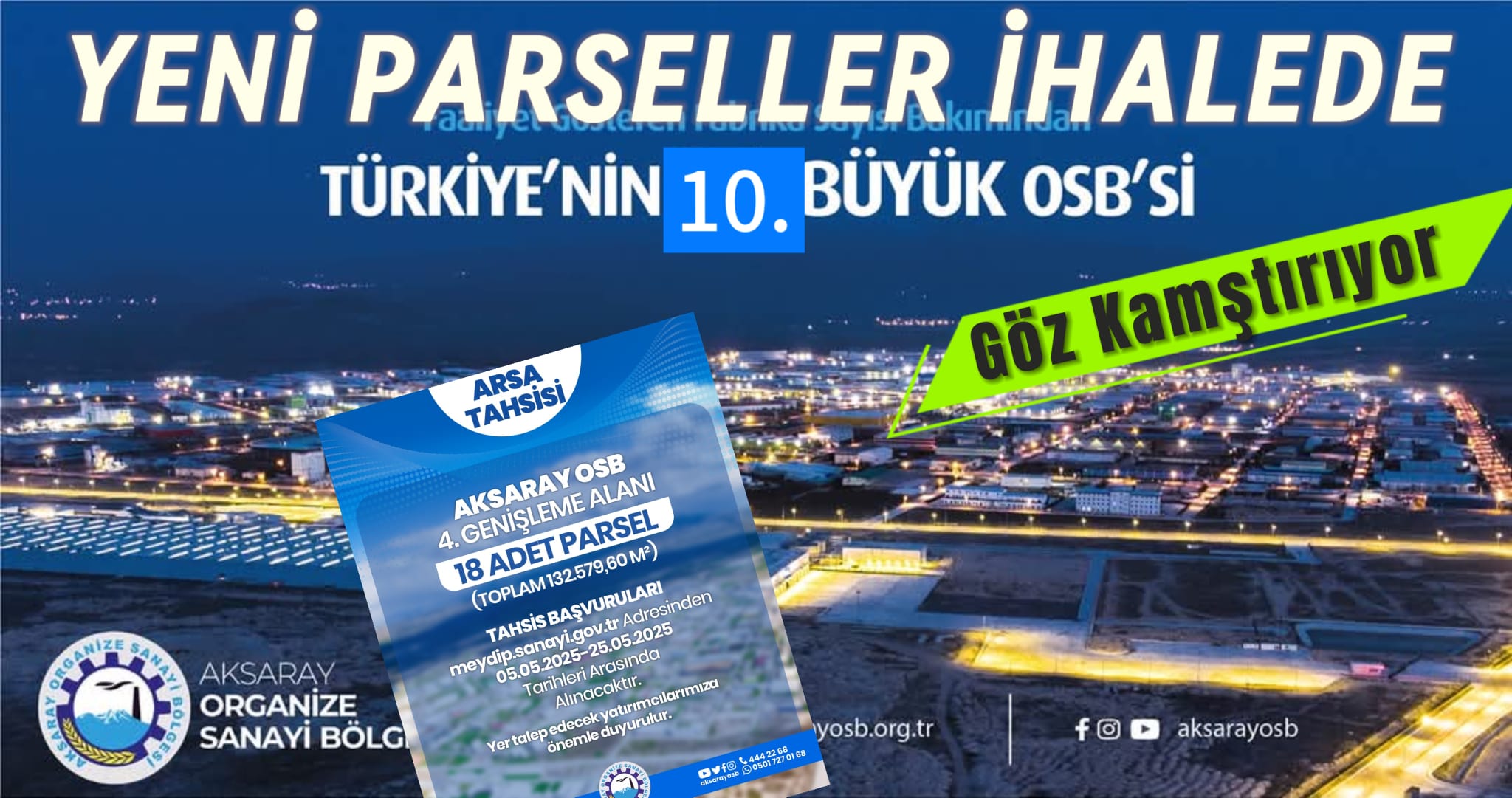 Aksaray OSB'de Genişlemeye devam, 18 Yeni Parsel Yatırımcıları Bekliyor